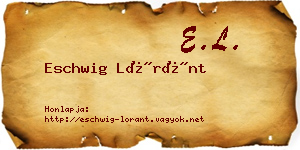 Eschwig Lóránt névjegykártya