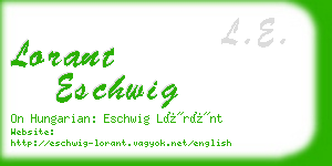 lorant eschwig business card